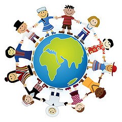 Kids holding the world 